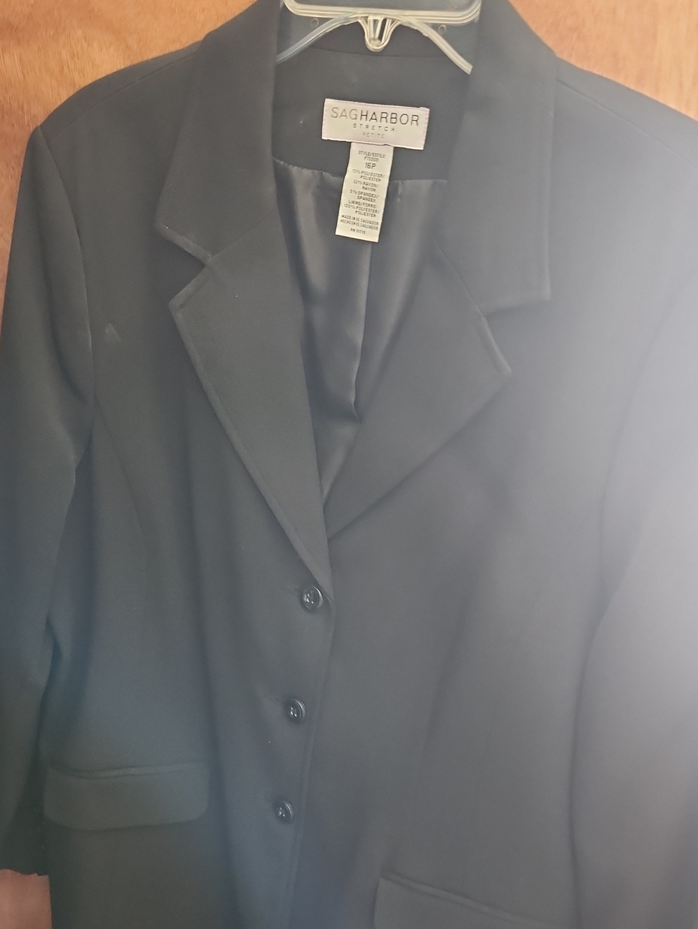 16 P -Sag Harbor Black Women's Tailored Blazer Jacket List#121